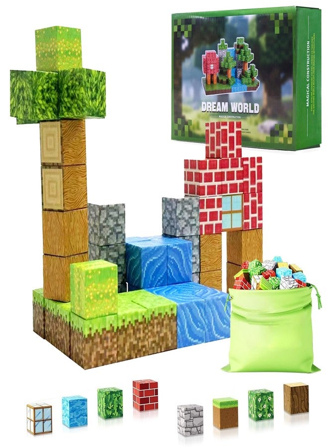 Kidology 48PCS Magnetic Blocks | Build Mine Magnet World Magic Portal Set - STEM Magnetic Tiles Building Blocks Toy for Toddlers | Creative Sensory Outdoor Learning Toy for Kids Ages 3+ - Image 1